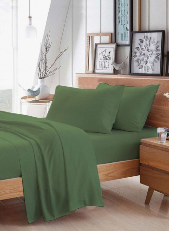 4-Piece Egyptian Cotton Sheet And Pillowcase Set Cotton Sage Super King