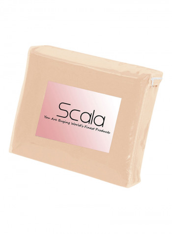 4-Piece Egyptian Cotton Sheet And Pillowcase Set Cotton Peach Solid Double