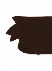 4-Piece Stripe Collection Bedding Set Cotton Chocolate Double