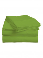 4-Piece Egyptian Cotton Sheet And Pillowcase Set Cotton Parrot Green King