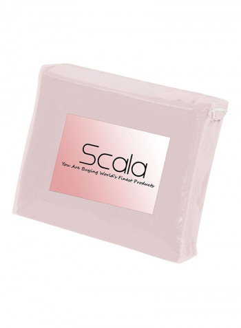 4-Piece Egyptian Cotton Sheet And Pillowcase Set Cotton Pink King