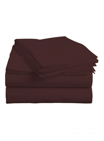 4-Piece Egyptian Cotton Sheet And Pillowcase Set Cotton Red King