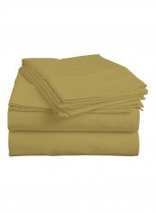 4-Piece Egyptian Cotton Sheet And Pillowcase Set Cotton Green Single