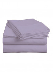 4-Piece Egyptian Cotton Sheet And Pillowcase Set Cotton Lilac Super King