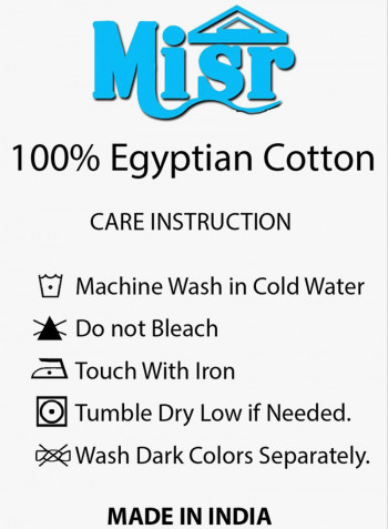 4-Piece Egyptian Cotton Sheet And Pillowcase Set Cotton Medium Blue Double