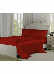 4-Piece Sheet Set Burgundy Super King