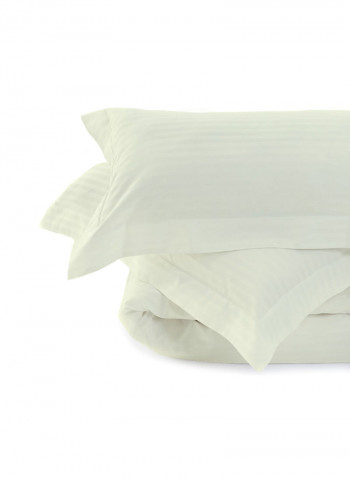 4-Piece Stripe Collection Bedding Set Cotton Ivory King