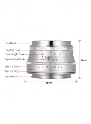 Multilayer Film Manual Focus Camera Lens Silver/Black