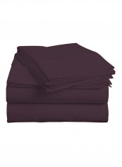 4-Piece Egyptian Cotton Sheet And Pillowcase Set Cotton Purple Single