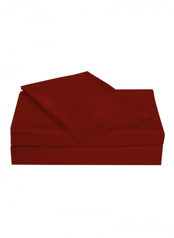 4-Piece Sheet Set Burgundy Double