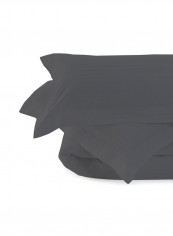 4-Piece Stripe Collection Bedding Set Cotton Dark Grey King