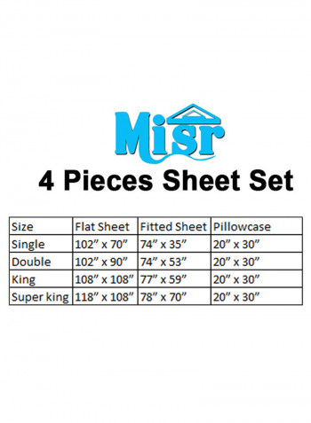 4-Piece Stripe Collection Bedding Set Cotton Dark Grey King