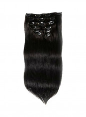7-Piece Straight Hair Extension Set With Clips 1 Jet Black 22inch