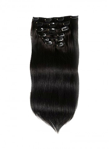 7-Piece Straight Hair Extension Set With Clips 1 Jet Black 22inch