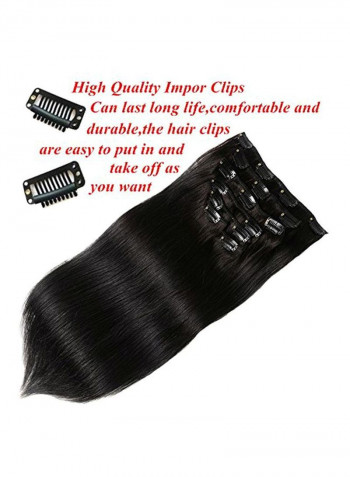 7-Piece Straight Hair Extension Set With Clips 1 Jet Black 22inch