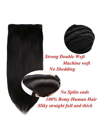 7-Piece Straight Hair Extension Set With Clips 1 Jet Black 22inch