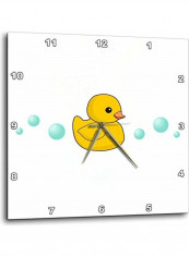 Cute Ducky Printed Wall Clock White/Yellow/Blue 15x15x0.1inch