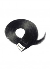 40-Piece Long Straight Human Hair Extension 1 Jet Black 16inch