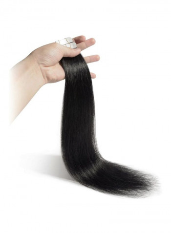 40-Piece Long Straight Human Hair Extension 1 Jet Black 16inch