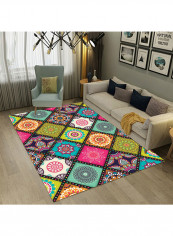 Soft Rectangle Flower Print  Floor Mat Multicolour 140x200cm