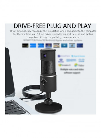 USB Streaming Microphone With Webcam LU-VH50-30 Black