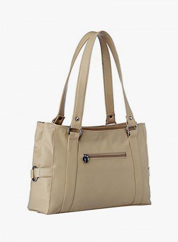 Polyester Blend Shoulder Bag Off White