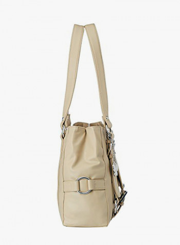 Polyester Blend Shoulder Bag Off White