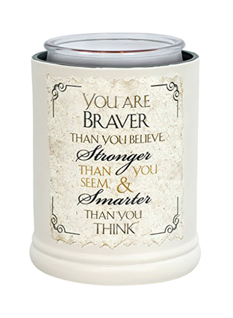 You are Braver Stronger Smarter Ceramic Stoneware Electric Jar Candle Warmer Multicolour 8.1X6.5X6.5 inch