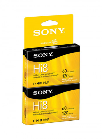 2-Piece 120-Minute Hi8 Tape Hard Drive Multicolour