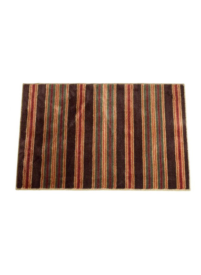 Striped Kitchen and Bath Rug Brown/Red/Yellow 24x36inch