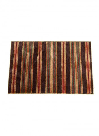 Striped Kitchen and Bath Rug Brown/Red/Yellow 24x36inch