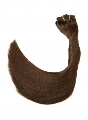 7-Piece Straight Hair Extension Set Medium Brown