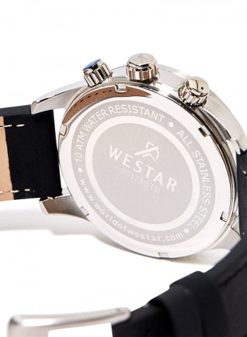 Men's Activ Leather Chronograph Wrist Watch 90224STN103