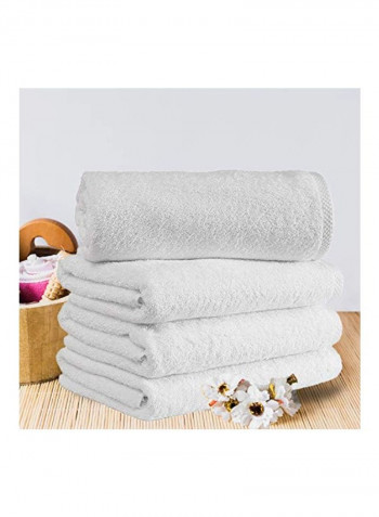 Pack Of 4 Cotton Towels White 27x54inch