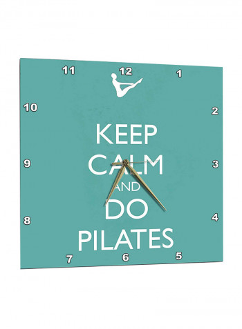 Quote Printed Wall Clock Blue/White 15 x 15inch