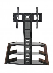 Tv Stand Table With Mounting Black/Brown 120x120x40centimeter