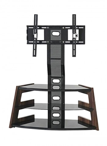 Tv Stand Table With Mounting Black/Brown 120x120x40centimeter
