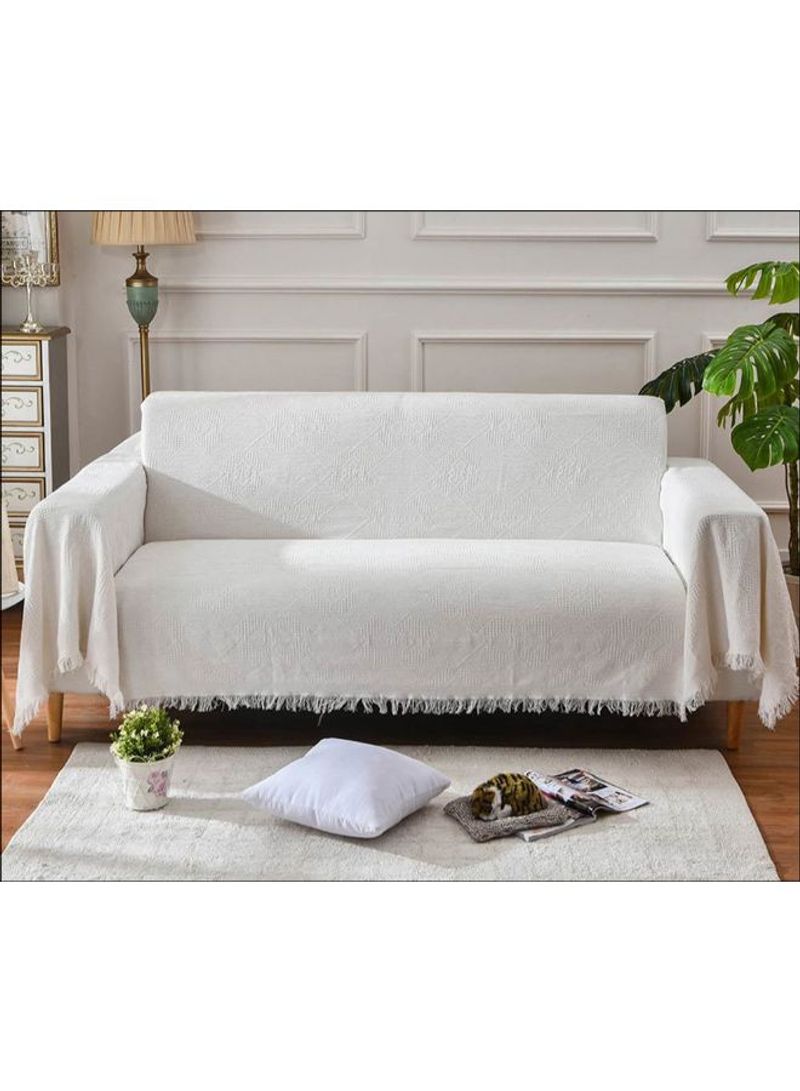Pastoral Style Linen Sofa Slipcover White 180-340centimeter
