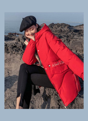 Long Sleeves Hooded Jacket Beige