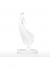 3D Printed Against The Wind Sculpture White 13 x 15 x 26cm