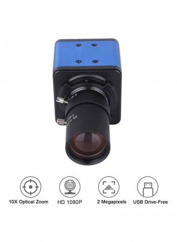 Full HD Webcam With Microphone 8.8x5x5centimeter Blue/Black