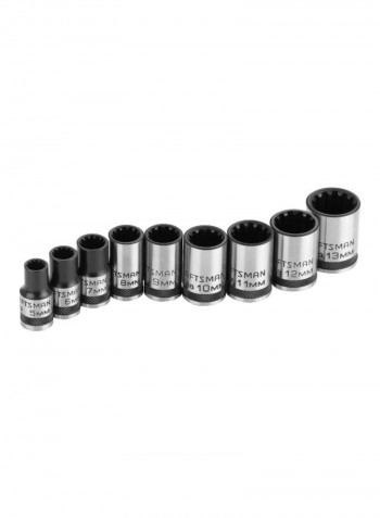 19-Piece Corrosion Resistant Universal Socket Wrench Set Red/Silver/Black