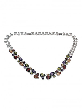 Rhinestone Garnet Morganite Amethyst Necklace