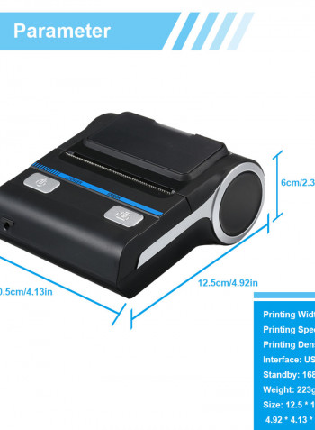 Portable Mini Wireless Thermal 80mm High BT Quality Printer Receipt Printer For Mobile Multicolour