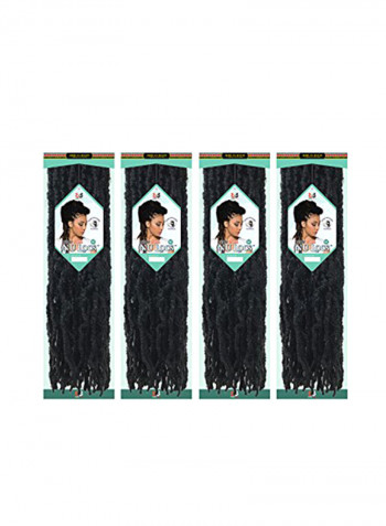 4-Piece African Roots Braid Hair Extensions Set Black