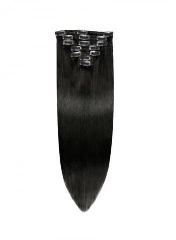 7-Piece Medium Straight Clip-in Human Hair Extension #1 Jet Black 20inch
