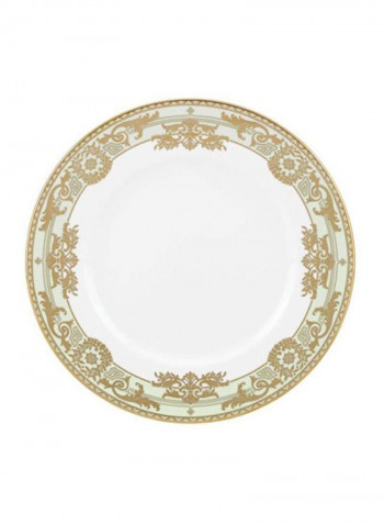 Marchesa Couture Rococo Leaf Designed Dinner Plate White/Gold 10.75inch