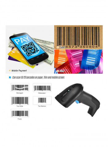 3-In-1 Barcode Scanner Black/Blue
