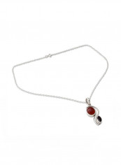 925 Sterling Silver 'Colorful Curves' Pendant Necklace
