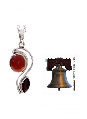 925 Sterling Silver 'Colorful Curves' Pendant Necklace